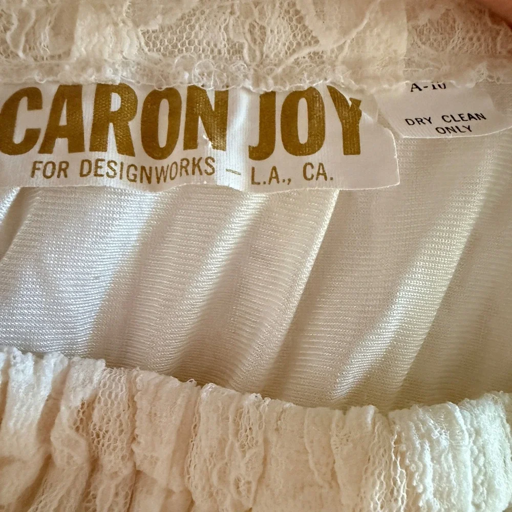 Caron Joy Vintage Women Floral Rose Lace Lined Maxi Skirt, Cream,10